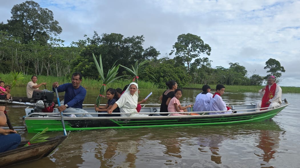 Domingo de Ramos na Prelazia de Tefé: A canoa que virou jumentinho