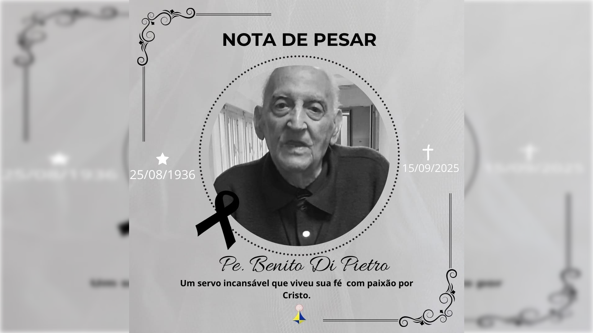 Nota de Pesar da diocese de Parintins pela Páscoa de Pe. Benito di Pietro